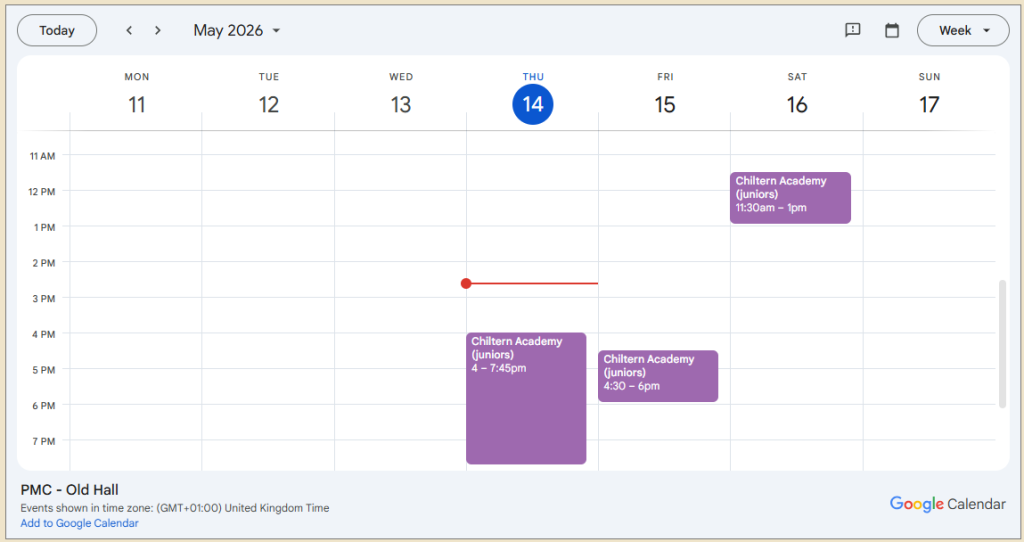 Old Hall calendar